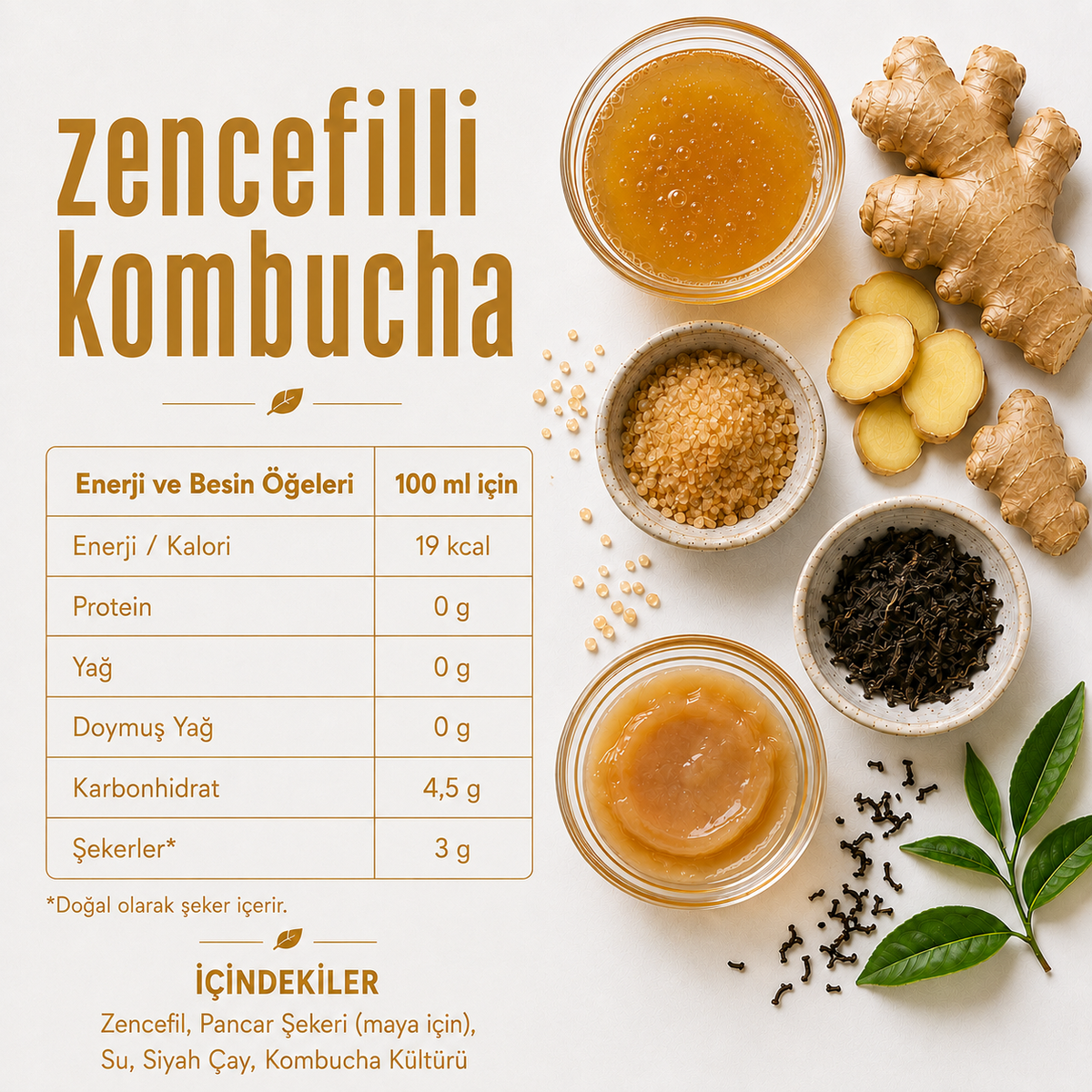 Zencefilli Kombucha